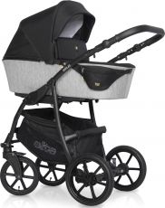 Детская коляска 2 в 1 Expander Elite 03 Silver (черная ткань – св.серая ткань)